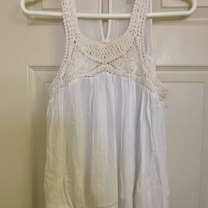 Rip Curl Cream Cropped Smocked Tank Top